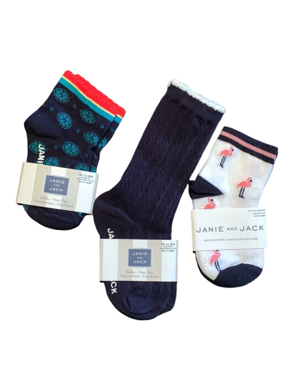 Janie and Jack Baby Girl Bundle 3 Pair of Socks